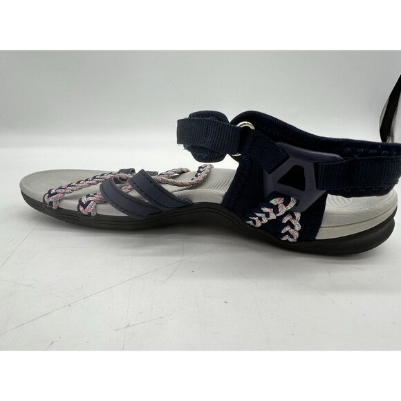 MEGNYA Strappy Sandals Womens 39/8.5 Navy Casual Walking Braided Comfort - Picture 8 of 15